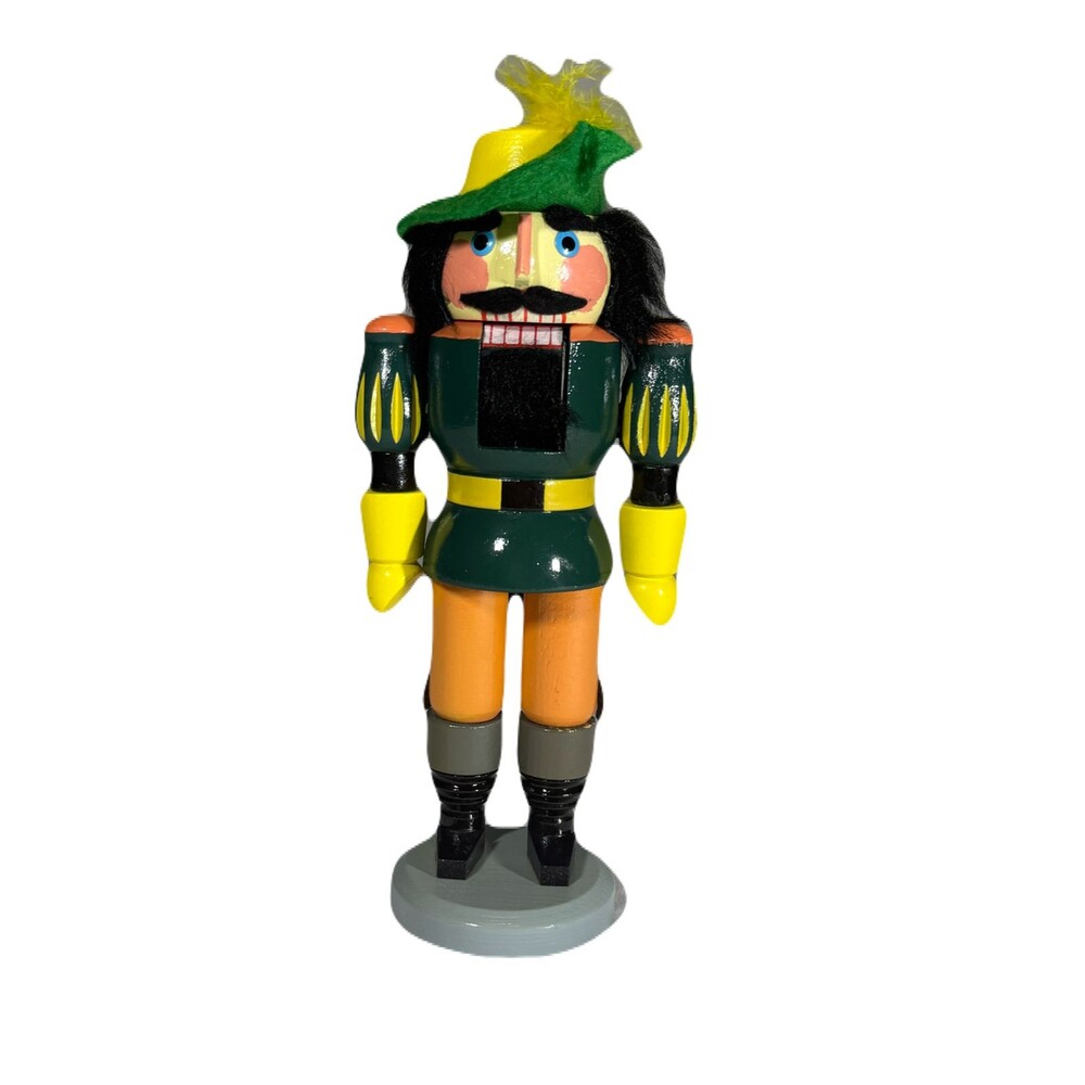 Vintage East German Erzgebirge Hunter Nutcracker GDR DDR Wood 9" Germany